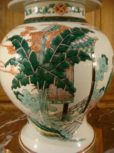 Antiquités - Potiche en porcelaine Famille verte, Chine XIXe siècle