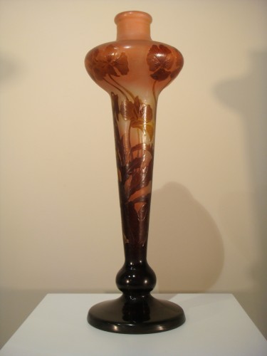 Gallé - Grand vase en verre  1910 - Verrerie, Cristallerie Style Art nouveau