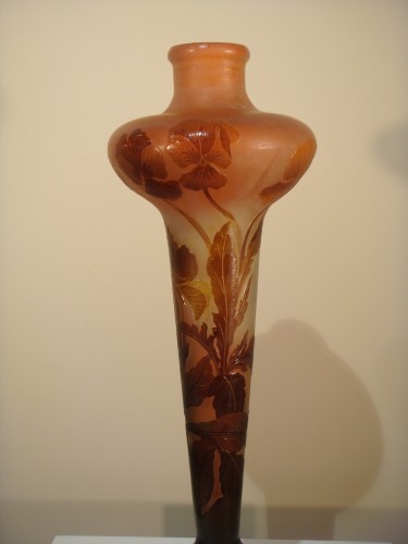 Gallé - Grand vase en verre  1910 - Antiquaires Balzeau & Brion