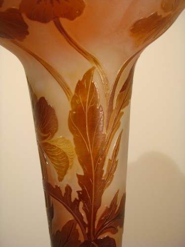Gallé - Grand vase en verre  1910 - Art nouveau