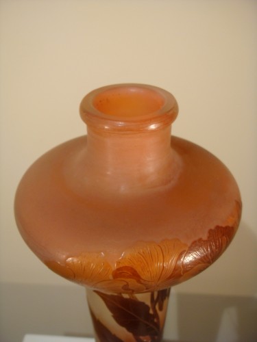 Antiquités - Gallé - Grand vase en verre  1910