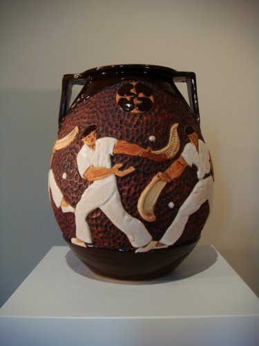 Vase aux joueurs de pelote Basque Ciboure - Céramiques, Porcelaines Style 