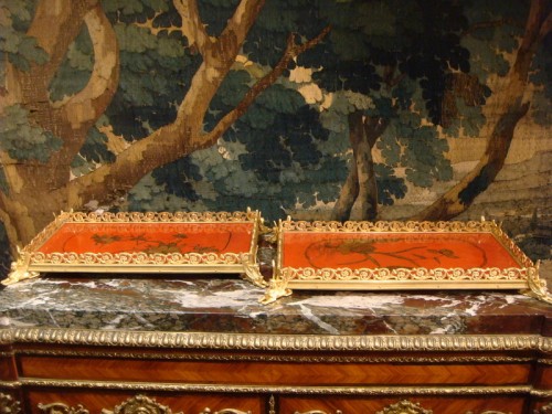 Paire de Surtouts de table en laque et bronze doré - Objet de décoration Style Napoléon III