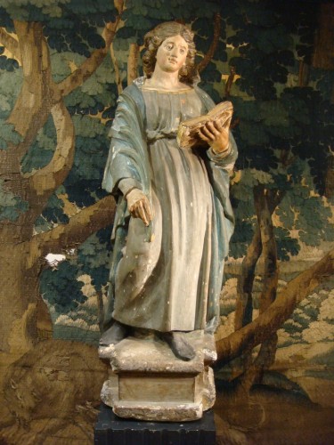 Sculpture de Sainte Catherine d'Alexandrie - Epoque début XVIIIe Siècle - Art sacré, objets religieux Style Louis XIV