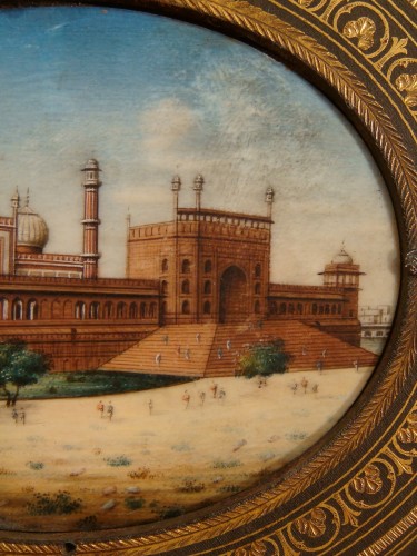 Antiquités - Miniature représentant Jama Masjid à Delhi