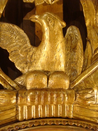 Objet de décoration Baromètre - Baromètre Ovale en bois doré Epoque Louis XVI