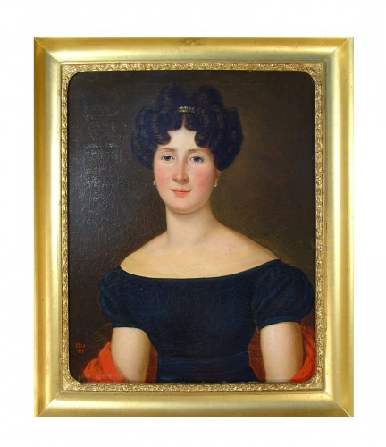 Portrait de femme signe RIS et daté 1824