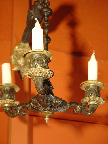 Luminaires Appliques - Paire d'appliques début XIXe en bronze