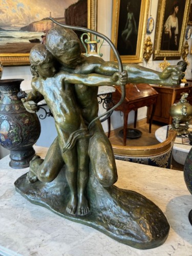 Sculpture Sculpture en Bronze - La Leçon - Amédéo Gennarelli (1881-1943)