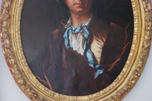 Tableaux et dessins Tableaux XVIIIe siècle - Portrait XVIIIe représentant Mr De Bernard le Bovier De  Fontenelle