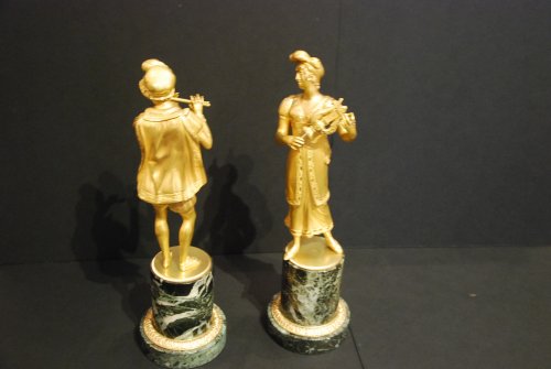 XIXe siècle - Paire de en bronze doré d'époque Empire