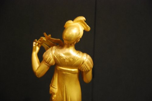 Antiquités - Paire de en bronze doré d'époque Empire