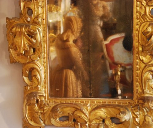Régence - Miroir en bois doré début XVIIIe, travail Italien