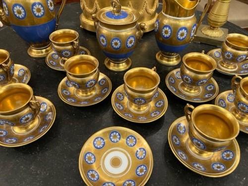 Service à café e en porcelaine de la Manufacture de Schoelcher vers 1820 - Céramiques, Porcelaines Style Empire