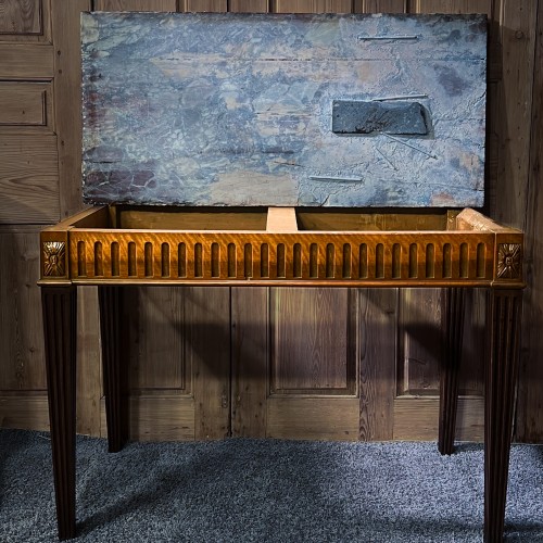 Mobilier Console - Table console du 18e siècle en noyer et marbbre 