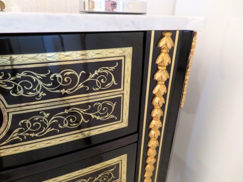 XIXe siècle - Commode à trois tiroirs en marqueterie Boulle époque Napoléon III