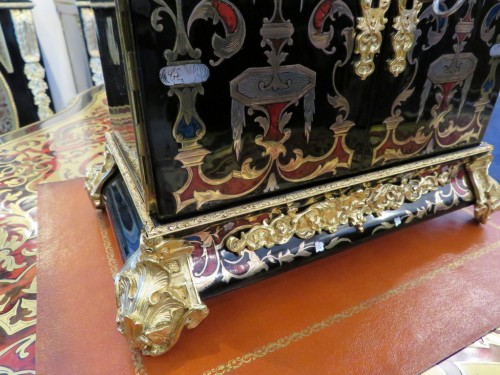 Objet de décoration Encrier - Armoirette écritoire en marqueterie multi colors Boulle époque Napoléon III