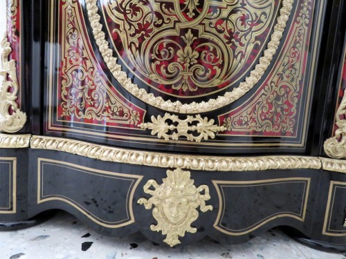 Antiquités - Estampillé LEMOINE - Meuble d'appui en marqueterie Boulle époque Napoléon III