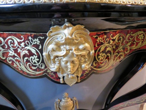 Antiquités - Console Napoléon III en marqueterie Boulle estampillée PRETOT 