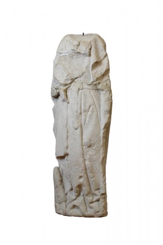 Sculpture en pierre calcaire représentant Saint Roch, Bourgogne XVe siècle