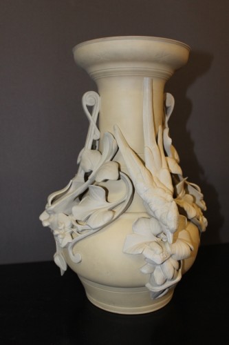 Paire de vases en grès, Sarreguemines fin 19e - Antiquités Christophe Rochet