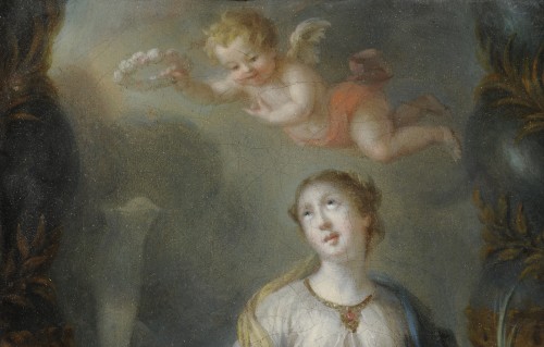 Tableaux et dessins Tableaux XVIIIe siècle - Sainte Martine refusant d’adorer les idoles - Ecole du Nord vers 1700