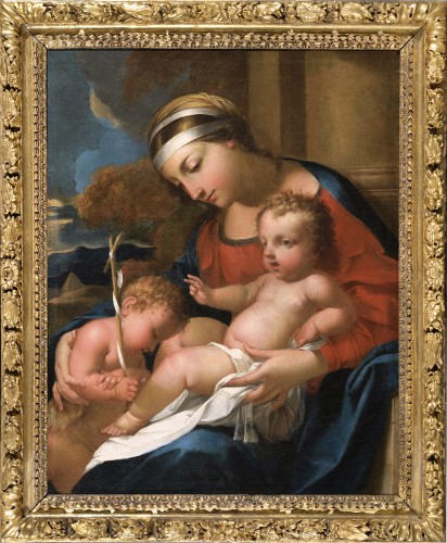 René Dudot (c.1650) - La Vierge à l’Enfant et saint Jean-Baptiste - Tableaux et dessins Style Louis XIV