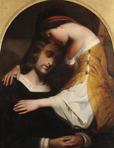 Raphaël et la Fornarina Ingres, attribué à  Rudolf Lehmann (1819-1905)  - Galerie de Frise