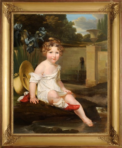 Bernard Gaillot (1780-1847) Portraits de deux sœurs - Tableaux et dessins Style Empire