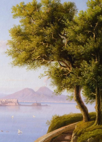 La baie de Naples et le Vésuve, attribué à Carl-Wilhelm Götzloff - Galerie de Frise