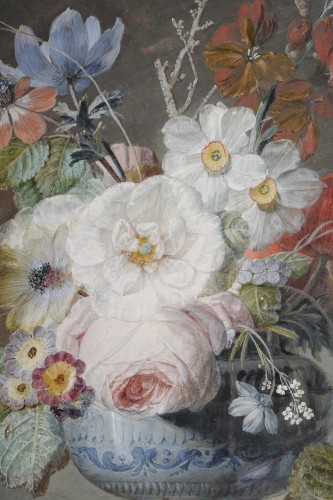 Jean-Louis Prevost (1745-1827) - Vase de fleurs - Tableaux et dessins Style Louis XVI