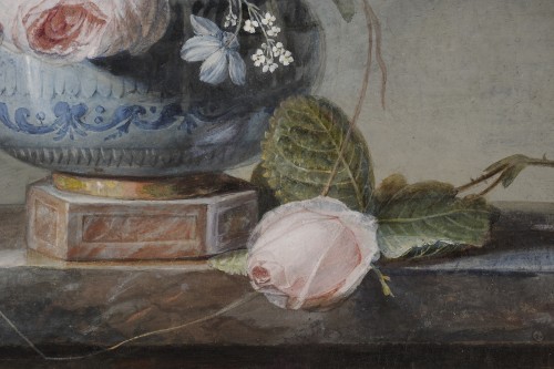 Tableaux et dessins Dessin, Aquarelle & Pastel - Jean-Louis Prevost (1745-1827) - Vase de fleurs