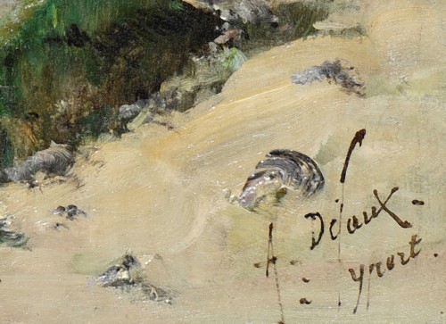 Alexandre Defaux (1826–1900) - Yport, la falaise d’Amont Normandie - Tableaux et dessins Style Napoléon III