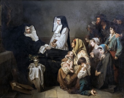 Isidore Pils (1815-1875) - La mort d’une soeur de charité - Tableaux et dessins Style Louis-Philippe