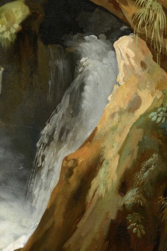 Simon Denis (1755-1813) - Tivoli, promeneur dans la grotte de Neptune - Tableaux et dessins Style Empire