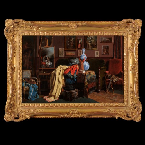 John O'Brien Inman (1828-1896) - L'atelier de l'artiste à Paris - Tableaux et dessins Style Napoléon III