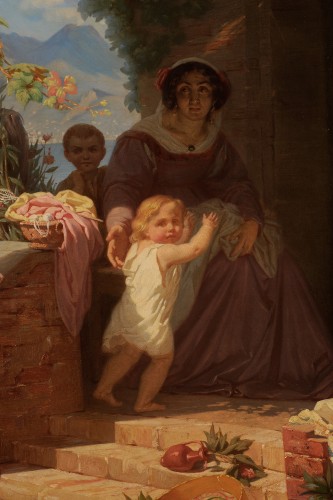 Jules Naudin (1817-1876) - Le Tasse arrivant chez sa sœur à Sorrente Naples Italie - Galerie de Frise