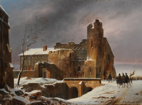 François Alexandre Pernot (1793-1865) - Ruines sous la neige