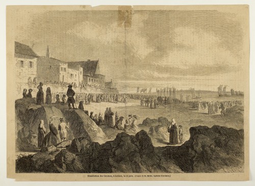 XIXe siècle - Charles Mermé (1818-1869) - La bénédiction du Coureau de Groix à Larmor