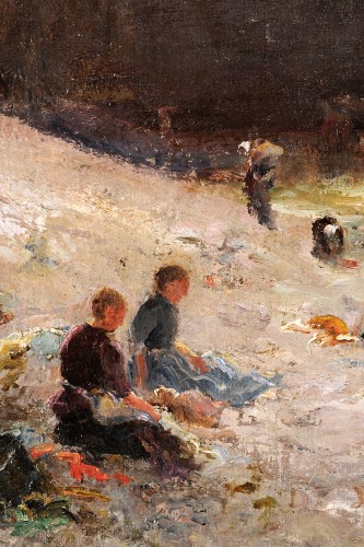 Georges Villain (1854-1930) - Etretat, les laveuses Normandie - Galerie de Frise