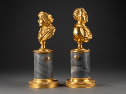 Paire de bustes Rousseau et Voltaire, Paris époque Louis XVI vers 1780 - Louis XVI