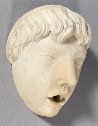 Masque de fontaine en marbre, Italie XVIe siècle - Sculpture Style Renaissance