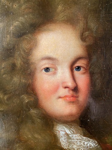 Portrait de chevalier, école française vers 1700-1710 - Tableaux et dessins Style Louis XIV