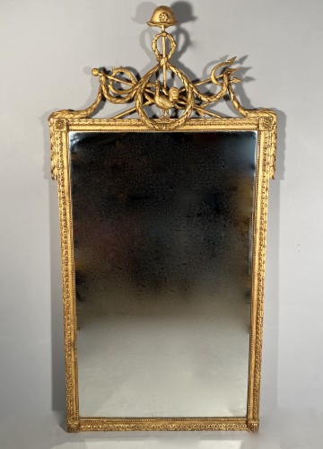 Miroir en bois doré aux armes de la ville de Marseille vers 1790 - Directoire