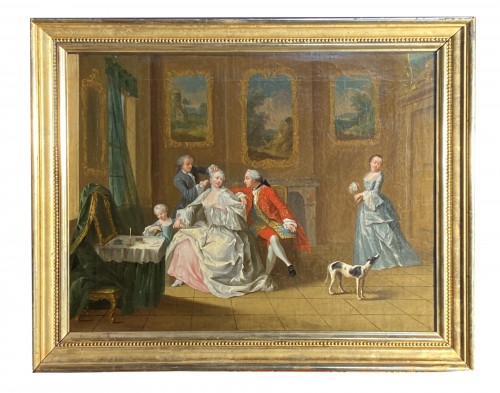La leçon de coiffure, école française vers 1750