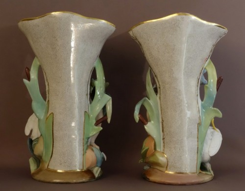 Antiquités - Paire de grands vases aux Allégories de source XIXe