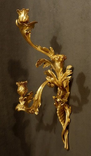 XIXe siècle - Ensemble de trois paires d'appliques Rocaille vers 1740