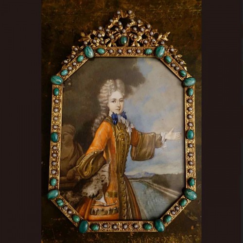 Louis XVI - Mademoiselle Adelaïde de Savoie, grande miniature du XVIIIe siècle 