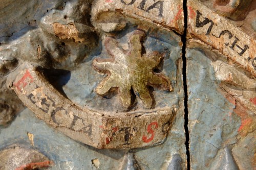 Art sacré, objets religieux  - Les Litanies de la Vierge - Panneau en bas relief Allemagne vers 1500