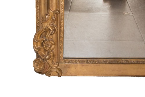 Antiquités - Miroir de cheminée en bois et stuc doré d'époque Napoléon III